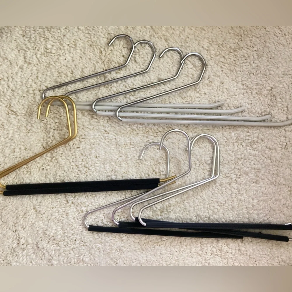 10 Chrome metal pant hangers